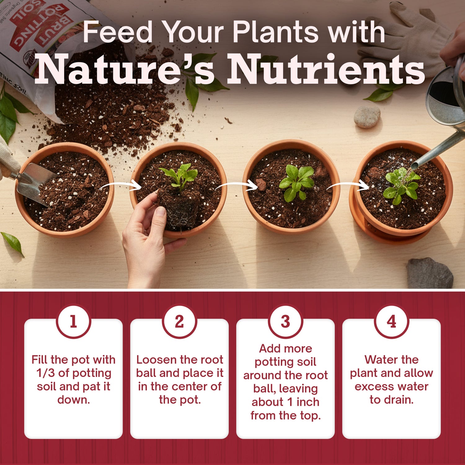 fertilized soil for plants Brut Organic Potting Soil, 1 CF, Indoor and Outdoor Container Plants